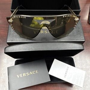 Versace Black and Gold Studded Sunglasses
